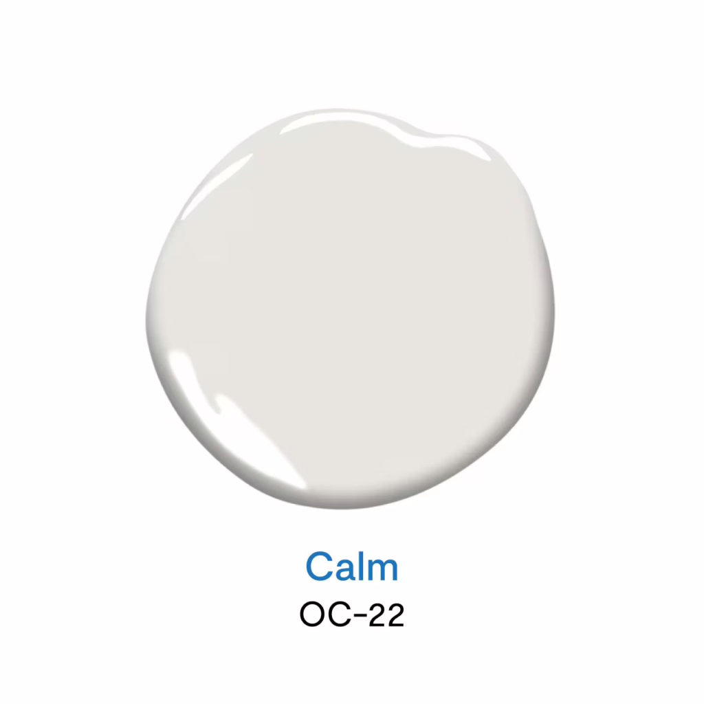 Calm OC-22 สีทาบ้านสีขาวยอดนิยม จาก Benjamin Moore สีขาวอันเดอร์โทนม่วง