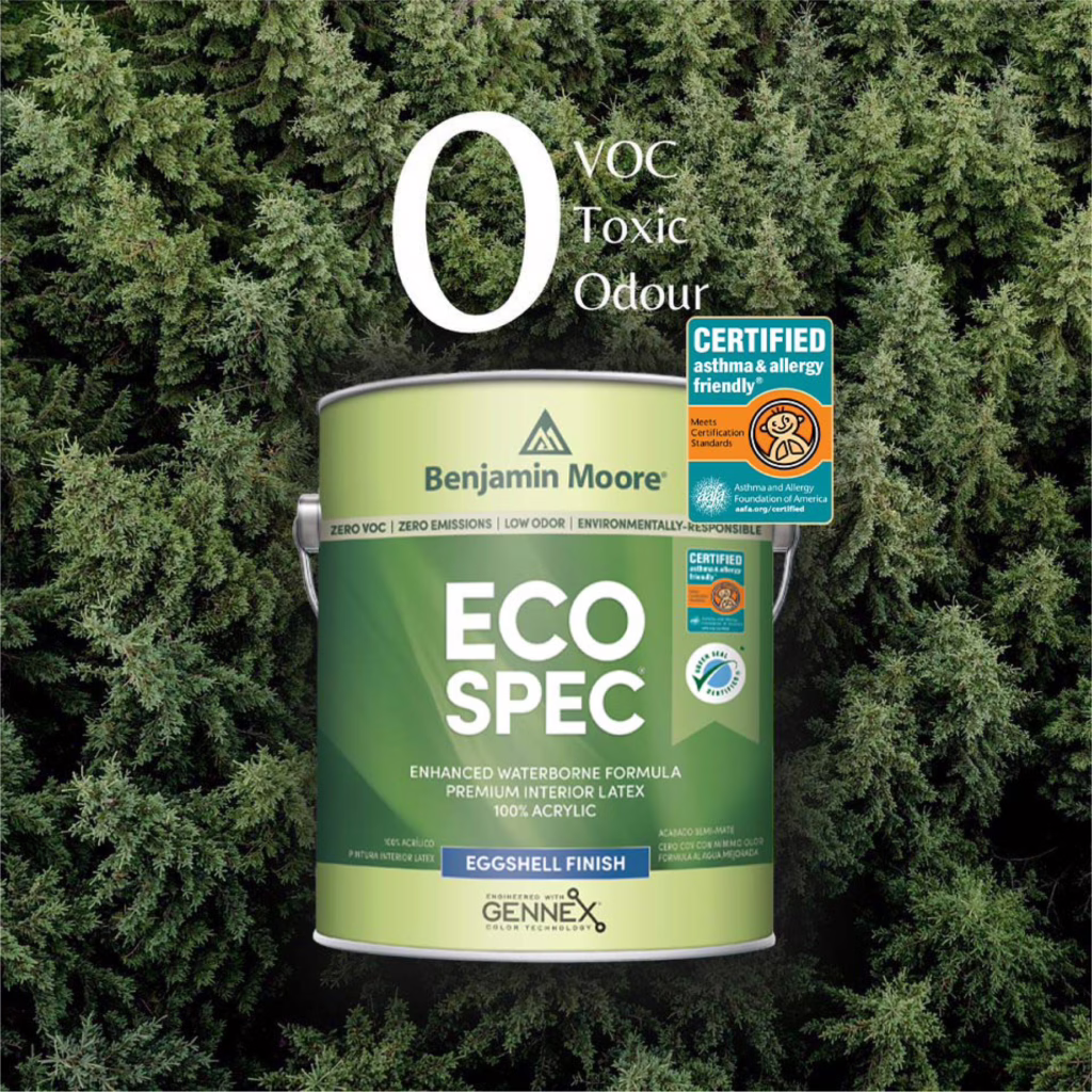 สีทาภายในสำหรับบ้านที่มีเด็ก เช็ดทำความสะอาดง่าย รุ่น Eco Spec จาก Benjamin Moore สีทนทาน Zero VOC ดูแลรักษาง่าย