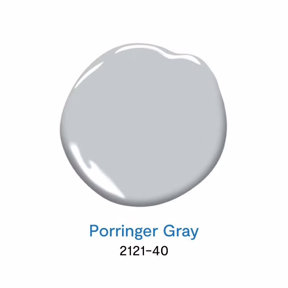 Porringer Gray 2121-40 สีทาห้องนอนยอดนิยม จาก Benjamin Moore