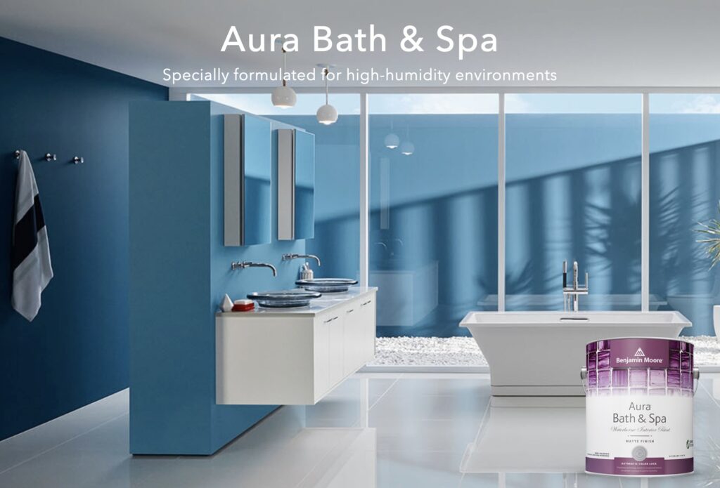 สีทาห้องน้ำกันเชื้อรา Benjamin Moore Aura Bath & Spa ความเงาแบบด้าน